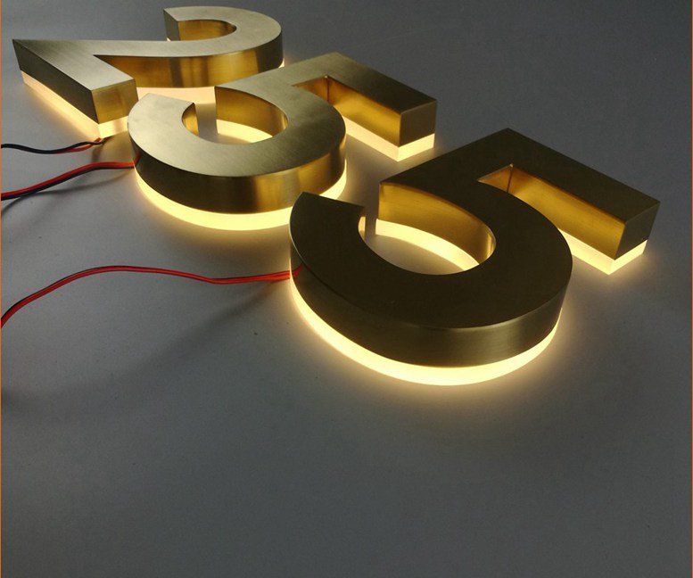 Backlit Stainless Steel Shop Front Signs Led 3D Illuminated Letters Advertising Customized 261